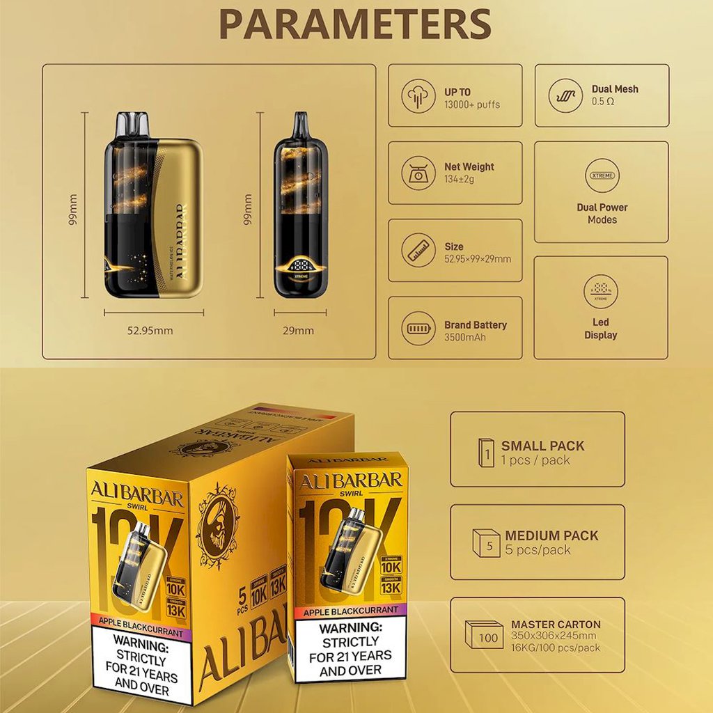 Alibarbar SWIRL 13000 Puffs - AU Warehouse — flavour options